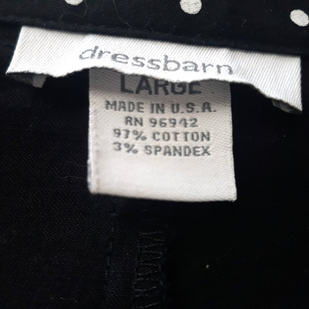 Vtg Dress Barn Cropped Boxy Jacket Large Polka Dot Cotton Preppy Academia Office - Picture 7 of 8